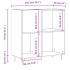 Mueble discos madera contrachapada blanco brillo 84,5x38x89