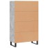 Aparador alto madera de ingeniería gris hormigón 69,5x31x115