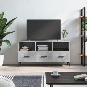 Mueble de TV madera de ingeniería gris hormigón 102x36x50