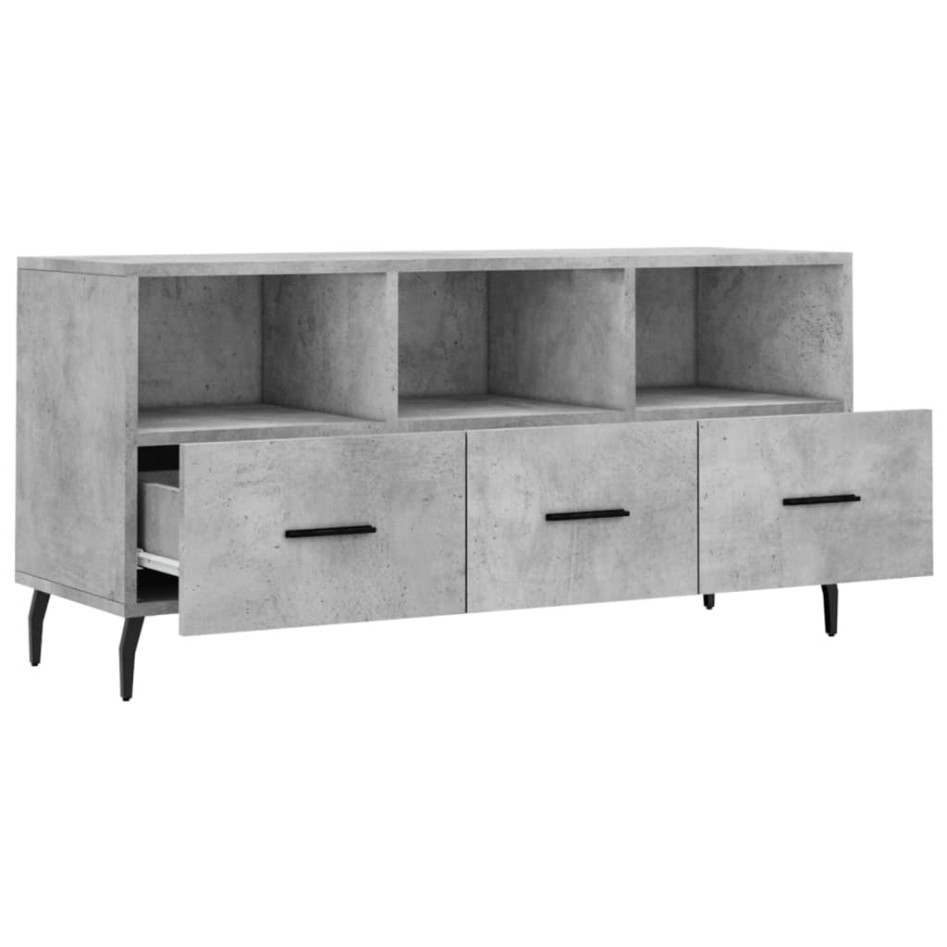 Mueble de TV madera de ingeniería gris hormigón 102x36x50