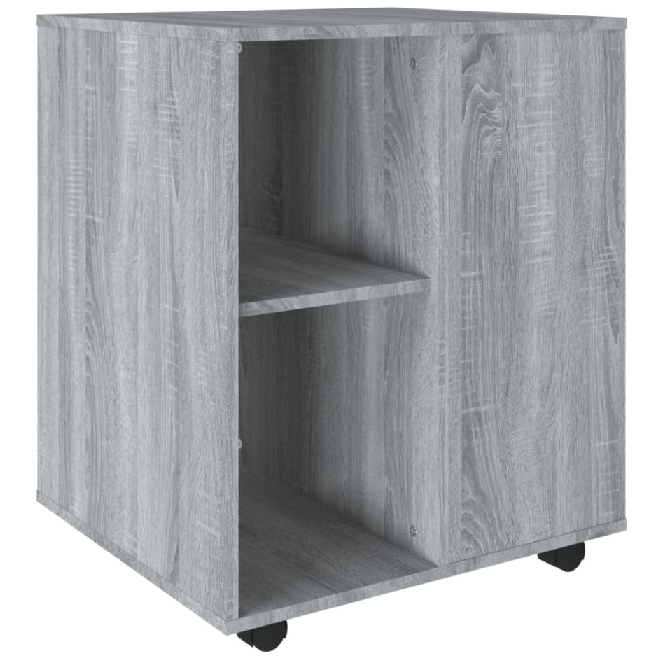 Armario con ruedas madera contrachapada gris Sonoma 60x53x72