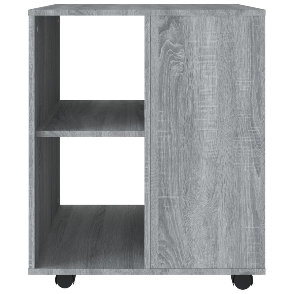 Armario con ruedas madera contrachapada gris Sonoma 60x53x72