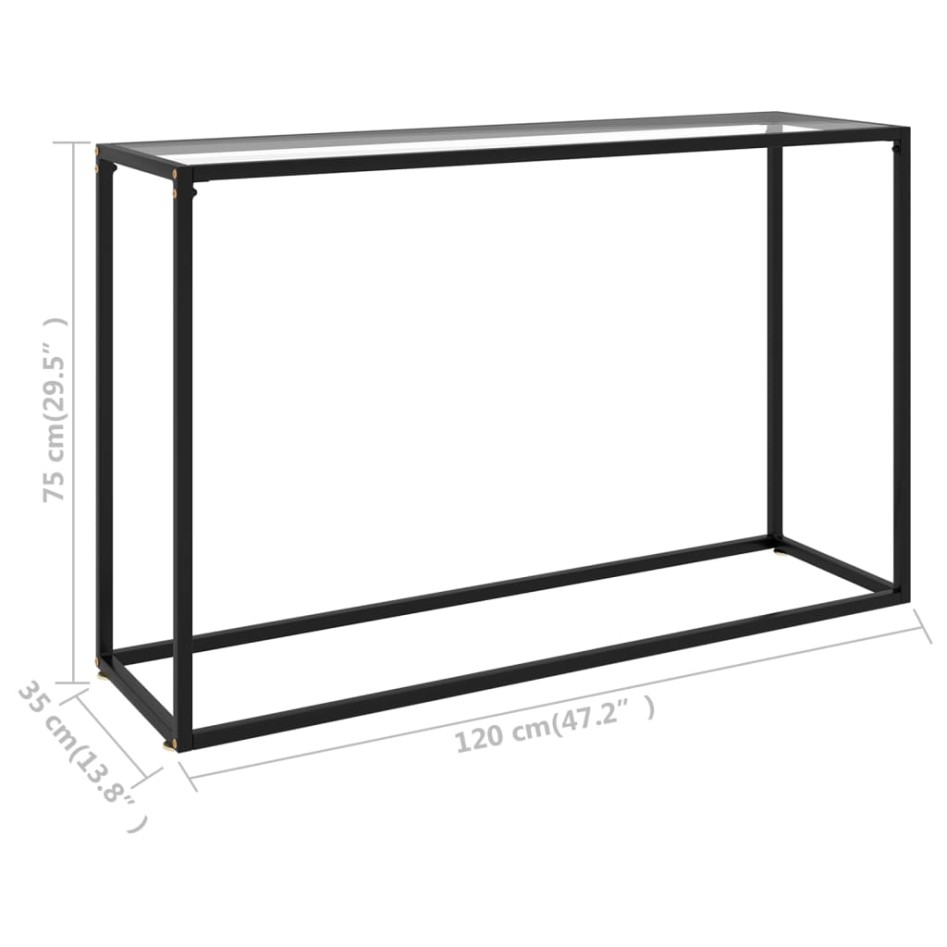 Mesa consola vidrio templado transparente 120x35x75