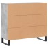 Aparador de madera de ingeniería gris hormigón 90x34x80