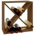 Botellero madera maciza de pino marrón miel 62x25x62