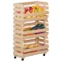 Carrito para verduras madera maciza de pino 37x30x80