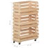 Carrito para verduras madera maciza de pino 37x30x80