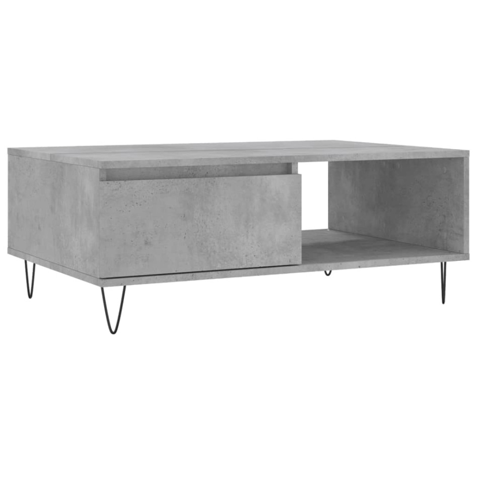 Mesa de centro madera de ingeniería gris hormigón 90x60x35