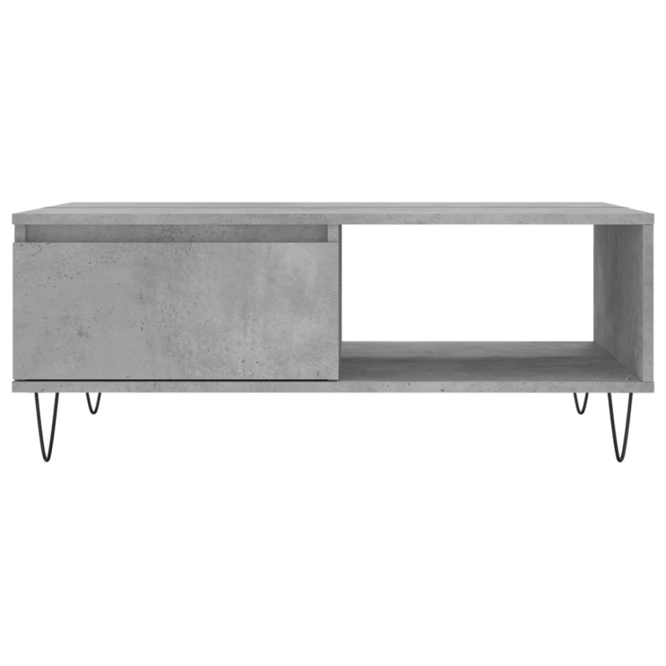 Mesa de centro madera de ingeniería gris hormigón 90x60x35