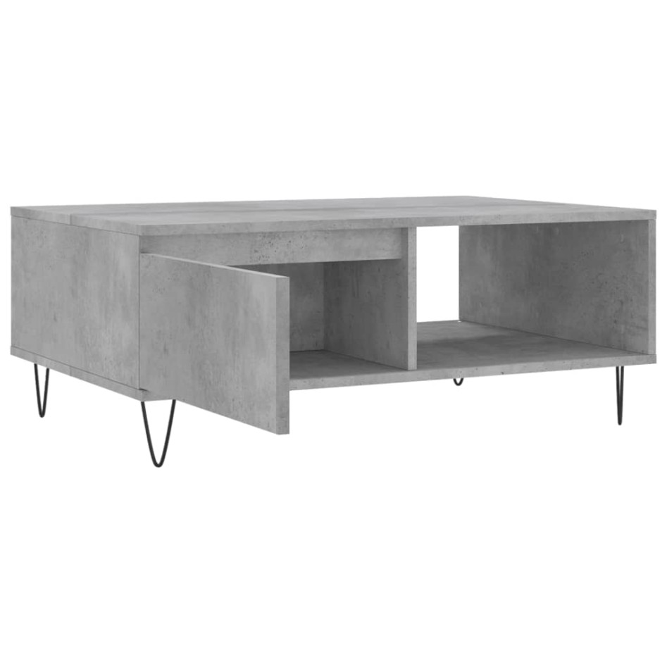 Mesa de centro madera de ingeniería gris hormigón 90x60x35