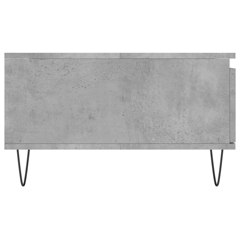 Mesa de centro madera de ingeniería gris hormigón 90x60x35
