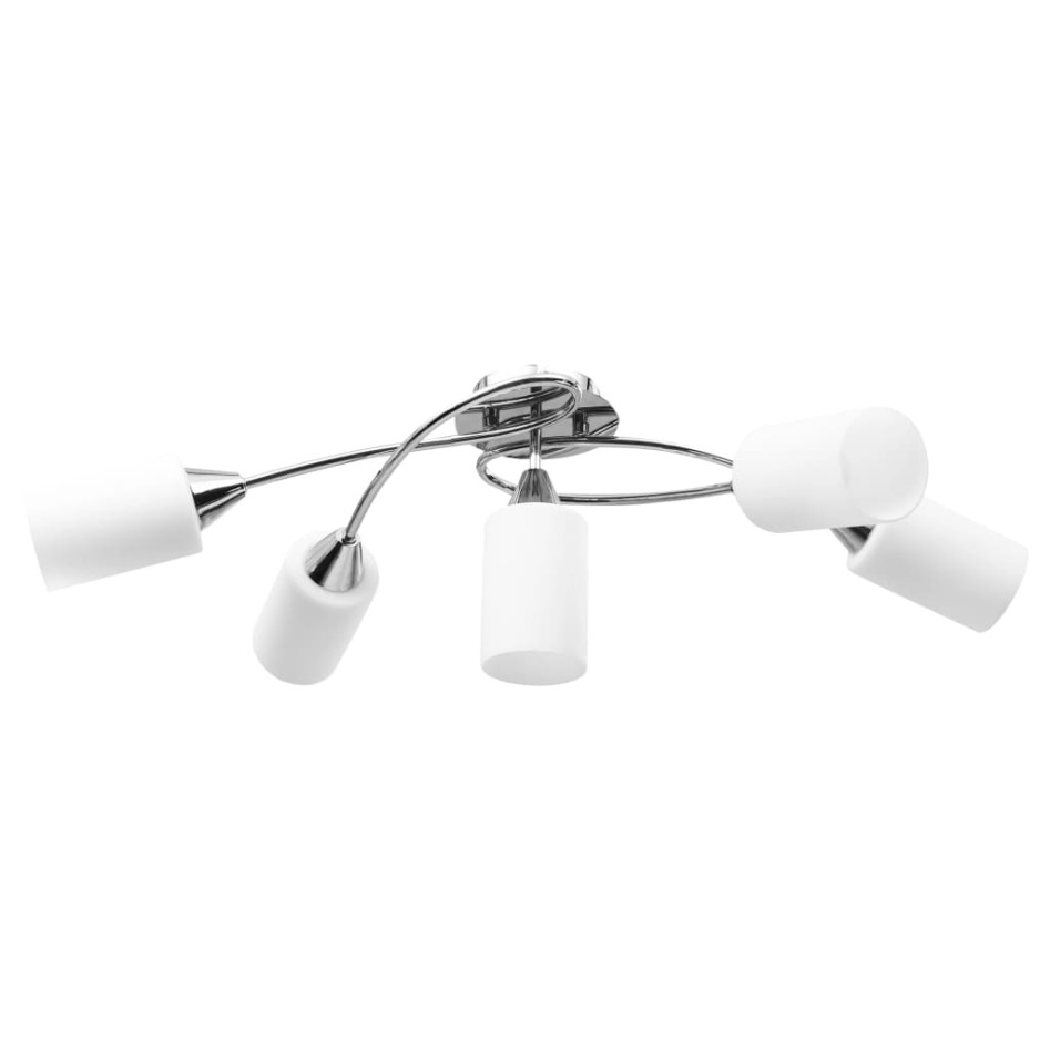 Lámpara de techo pantallas cerámica cono blanco 5 bombillas