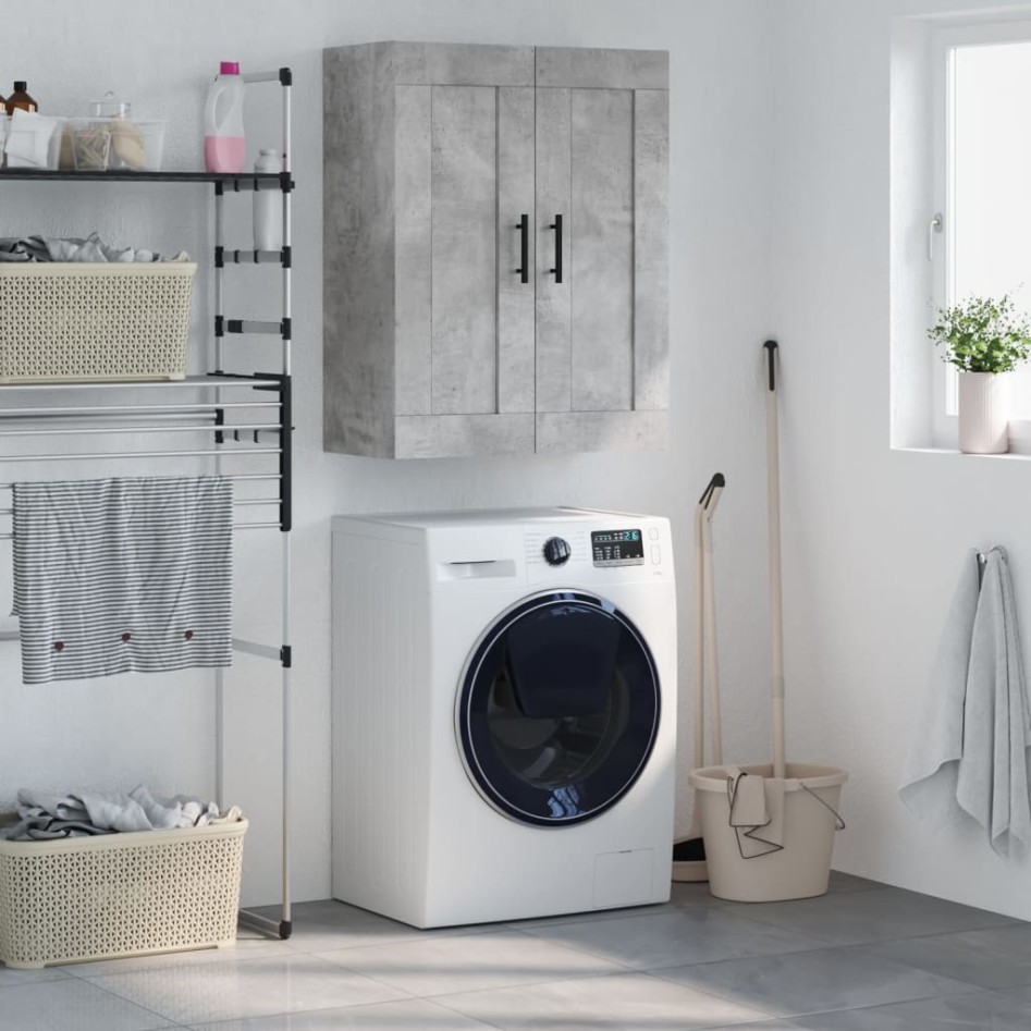 Armario de pared madera ingeniería gris hormigón 69,5x34x90