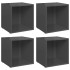 Muebles TV 4 uds madera contrachapada gris brillo 37x35x37