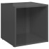 Muebles TV 4 uds madera contrachapada gris brillo 37x35x37