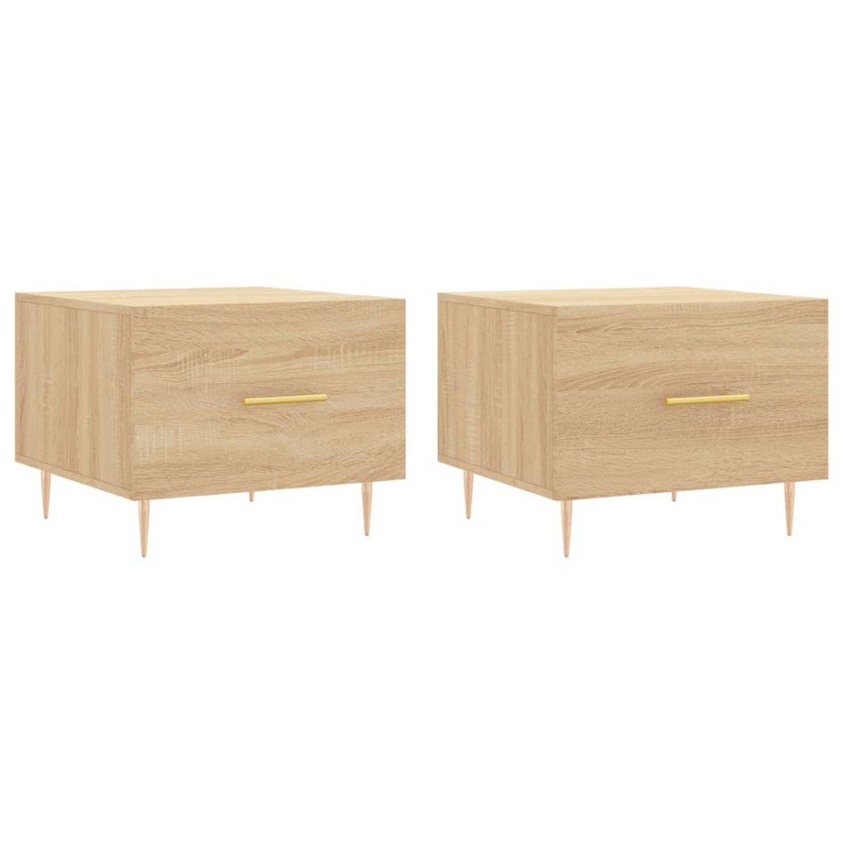 Mesas de centro 2 uds madera ingeniería roble Sonoma