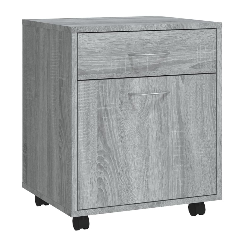 Armario ruedas madera contrachapada gris Sonoma 45x38x54