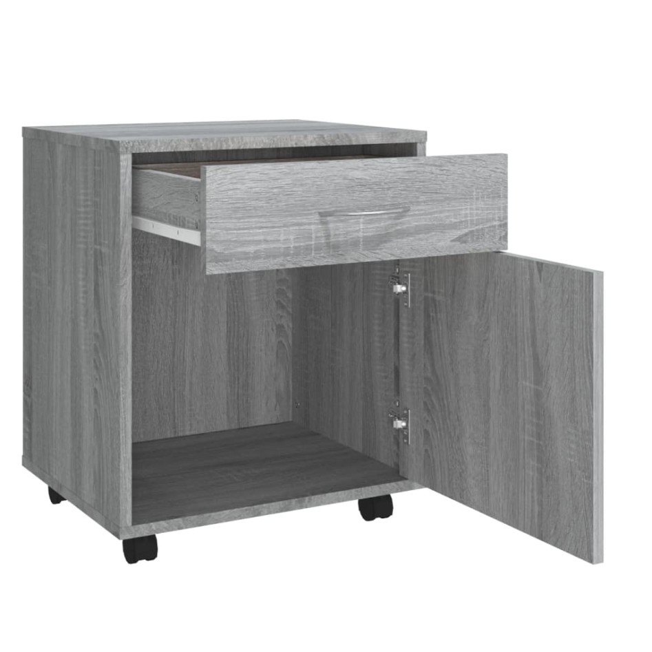 Armario ruedas madera contrachapada gris Sonoma 45x38x54