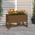 Jardinera madera maciza de pino marrón miel 78x40x52