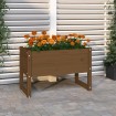 Jardinera madera maciza de pino marrón miel 78x40x52 cm
