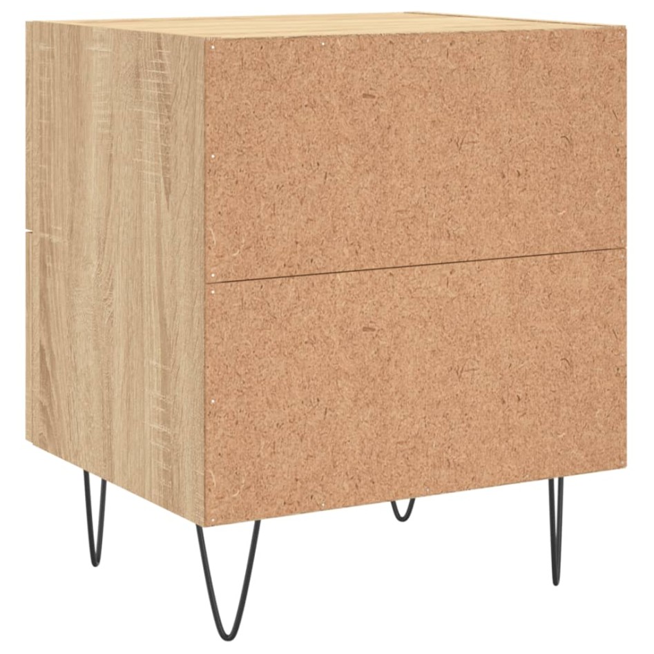 Mesita noche 2 uds madera ingeniería roble Sonoma 40x35x47,5