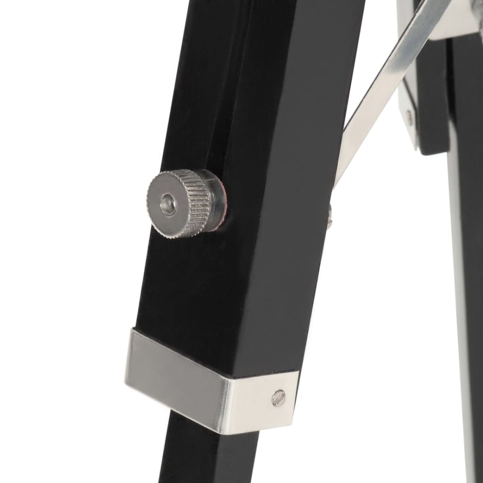 Lámpara con trípode de suelo madera maciza mango negro 69