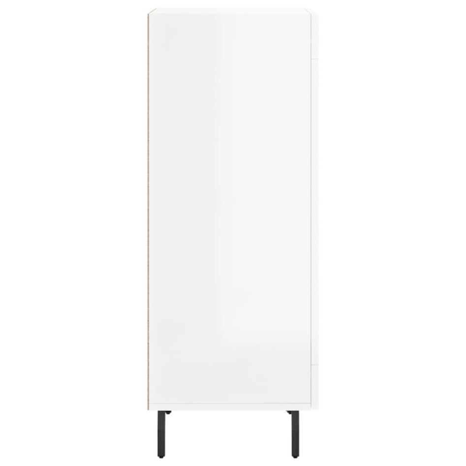 Aparador de madera contrachapada blanco brillante 34,5x34x90