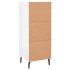 Aparador de madera contrachapada blanco brillante 34,5x34x90