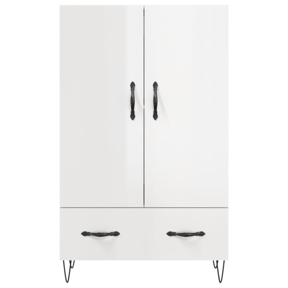 Aparador alto madera de ingeniería blanco brillo 69,5x31x115