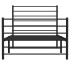 Estructura cama sin colchón con estribo metal negro 90x200