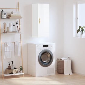 Armario de pared blanco brillante 34,5x34x90