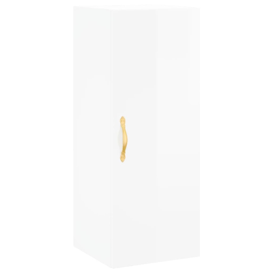 Armario de pared blanco brillante 34,5x34x90