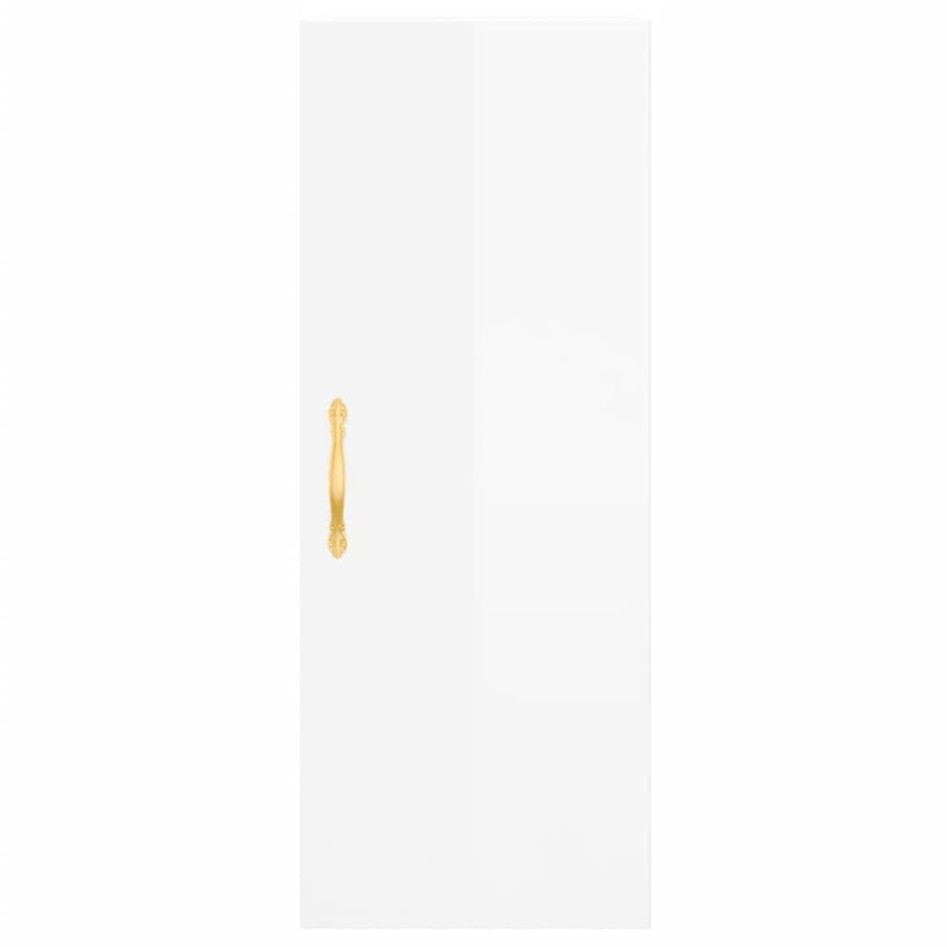 Armario de pared blanco brillante 34,5x34x90