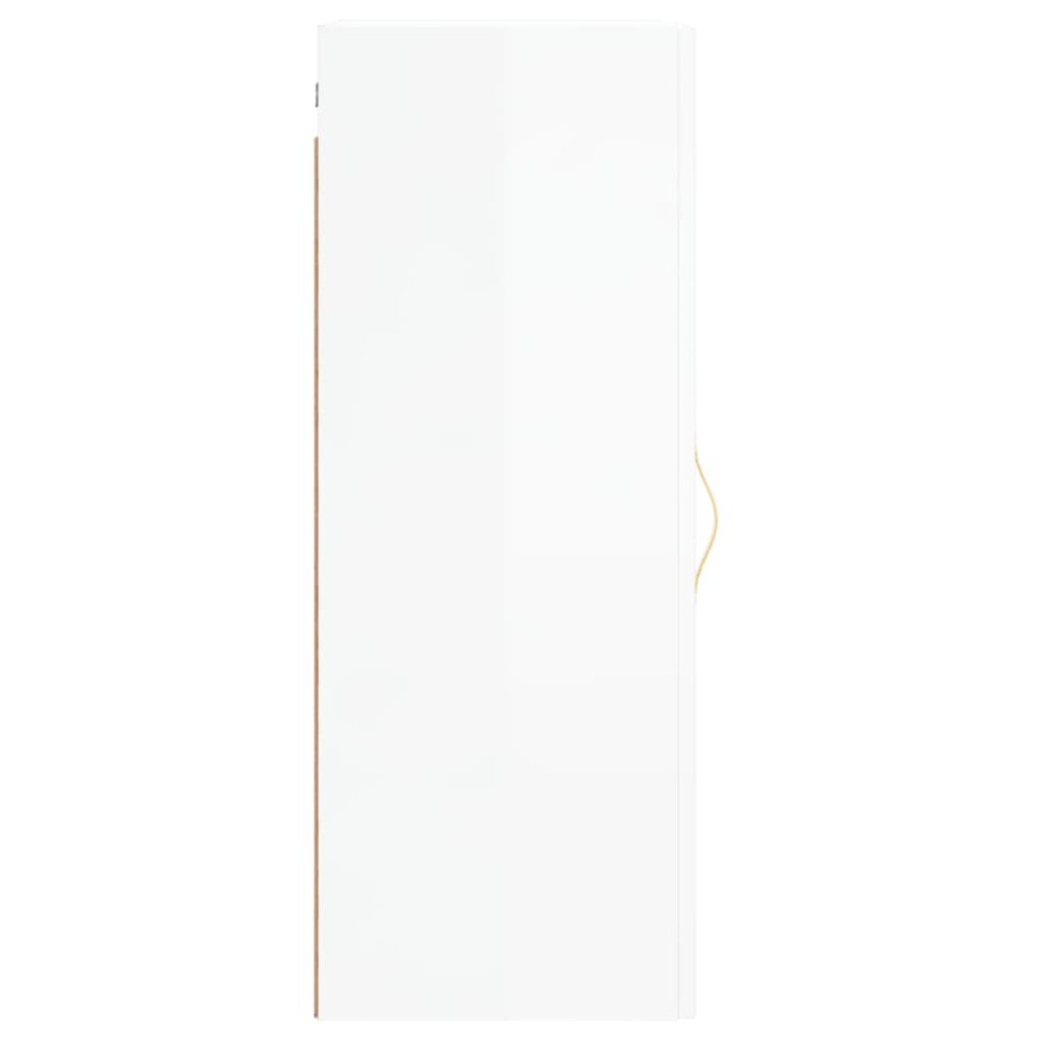 Armario de pared blanco brillante 34,5x34x90
