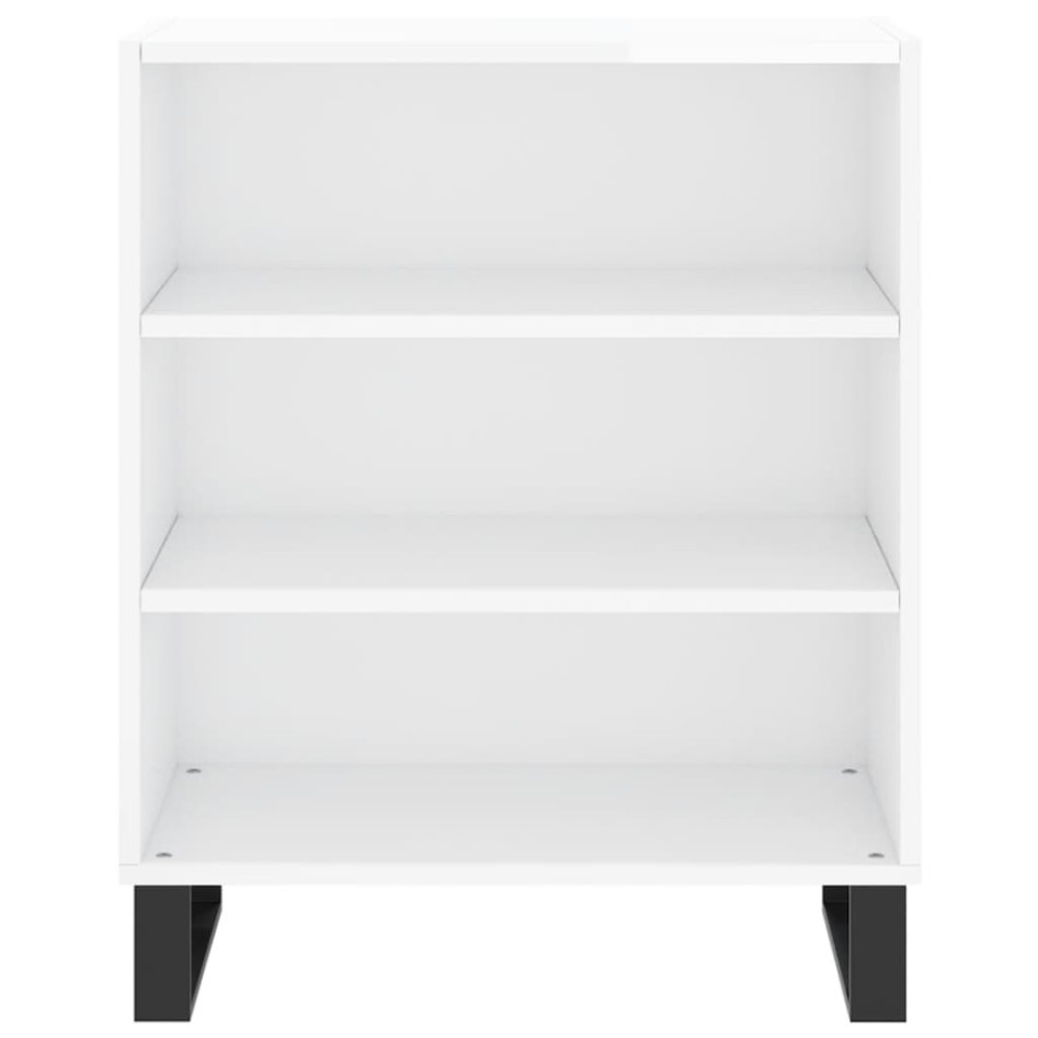 Aparador madera de ingeniería blanco brillante 57x35x70