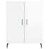 Aparador de madera contrachapada blanco brillante 69,5x34x90