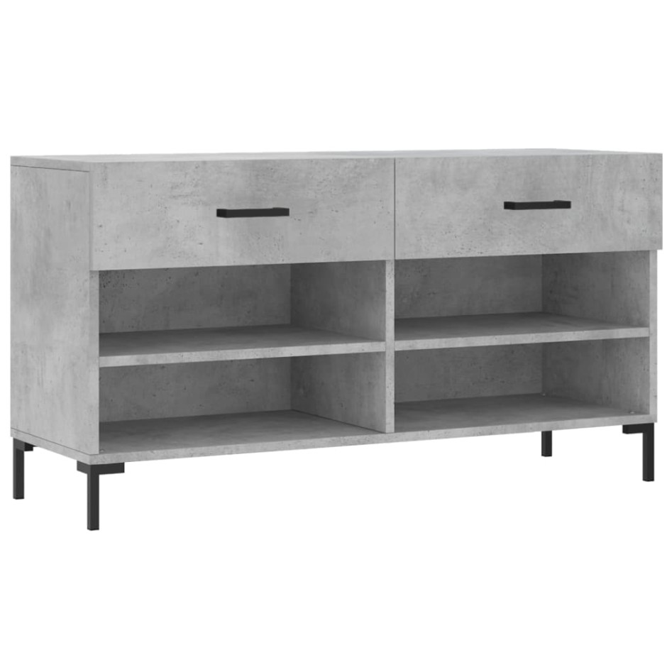 Banco zapatero madera de ingeniería gris hormigón 102x35x55