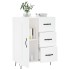Aparador de madera contrachapada blanco brillante 69,5x34x90