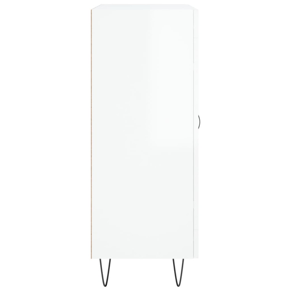 Aparador de madera contrachapada blanco brillante 69,5x34x90