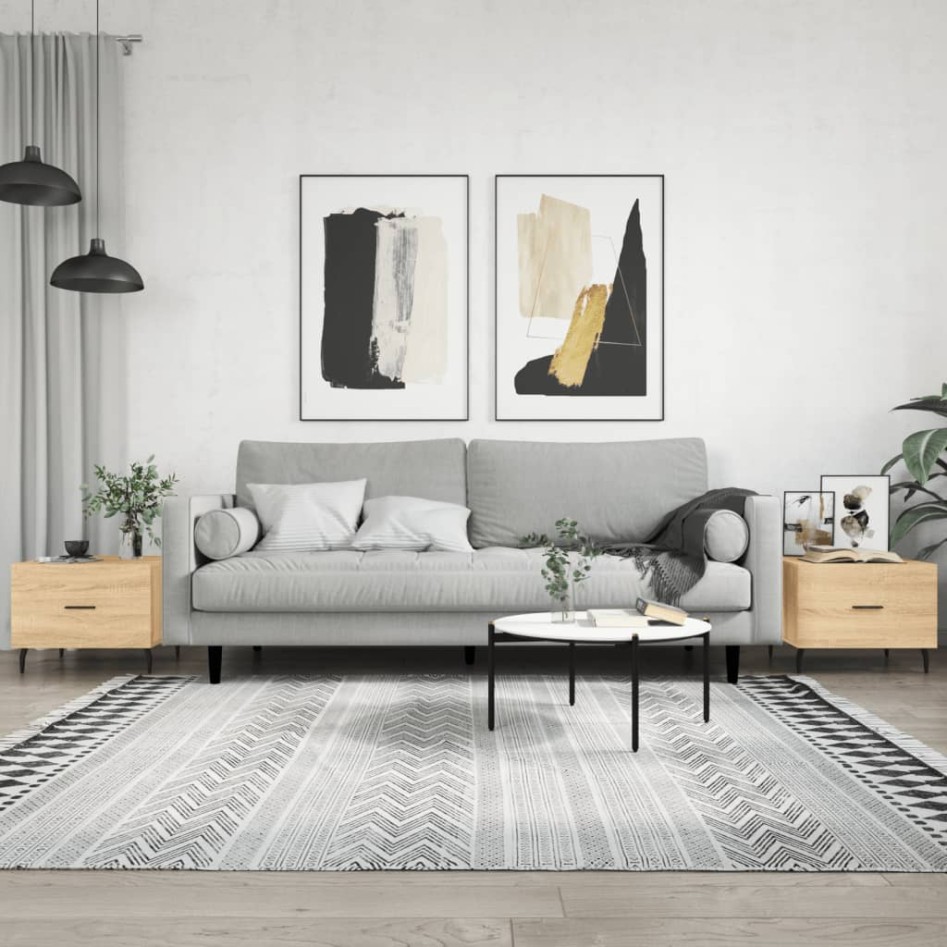 Mesas de centro 2 uds madera ingeniería roble Sonoma