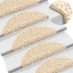 Alfombras de peldaños de escalera 15 uds crema 56x17x3 cm