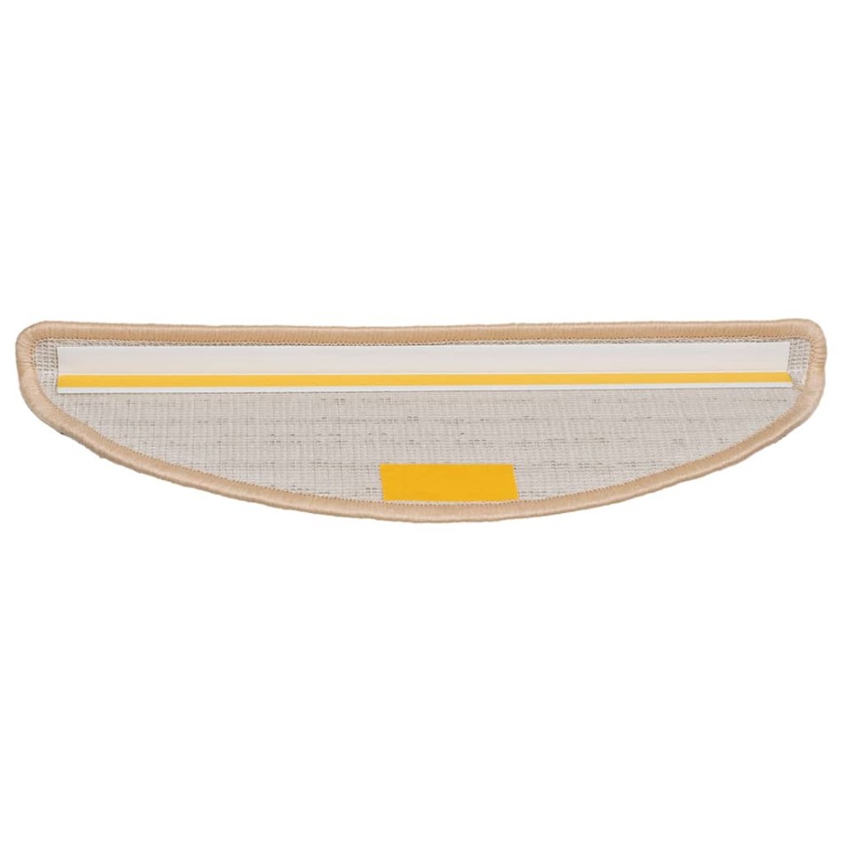 Alfombras de peldaños de escalera 15 uds crema 56x17x3