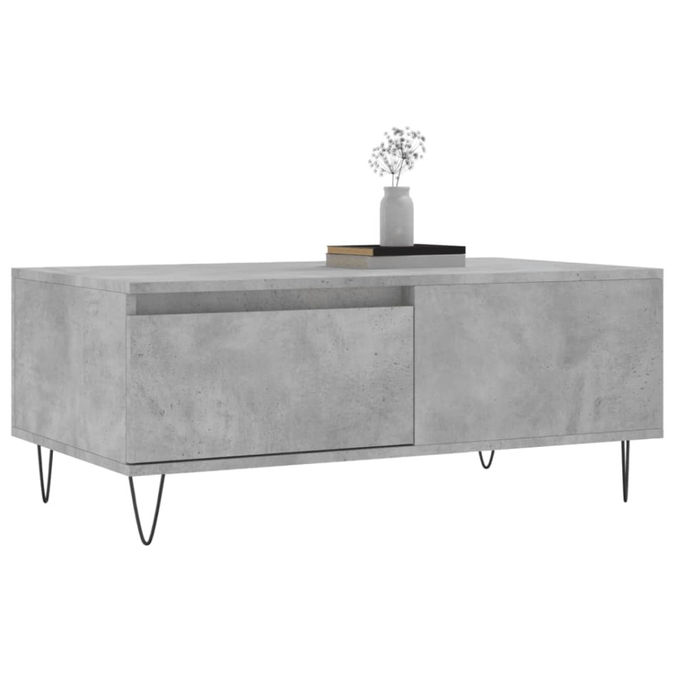 Mesa de centro madera contrachapada gris hormigón 90x50x36,5