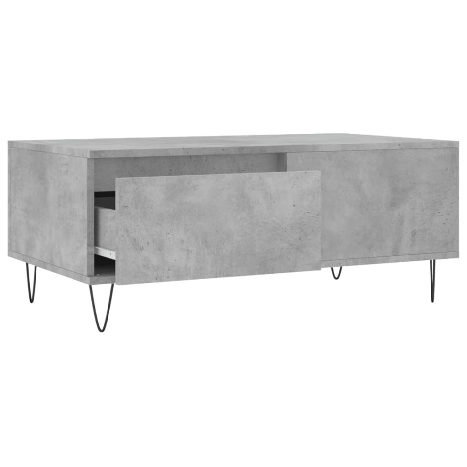 Mesa de centro madera contrachapada gris hormigón 90x50x36,5