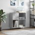 Mueble discos madera contrachapada gris hormigón 84,5x38x89