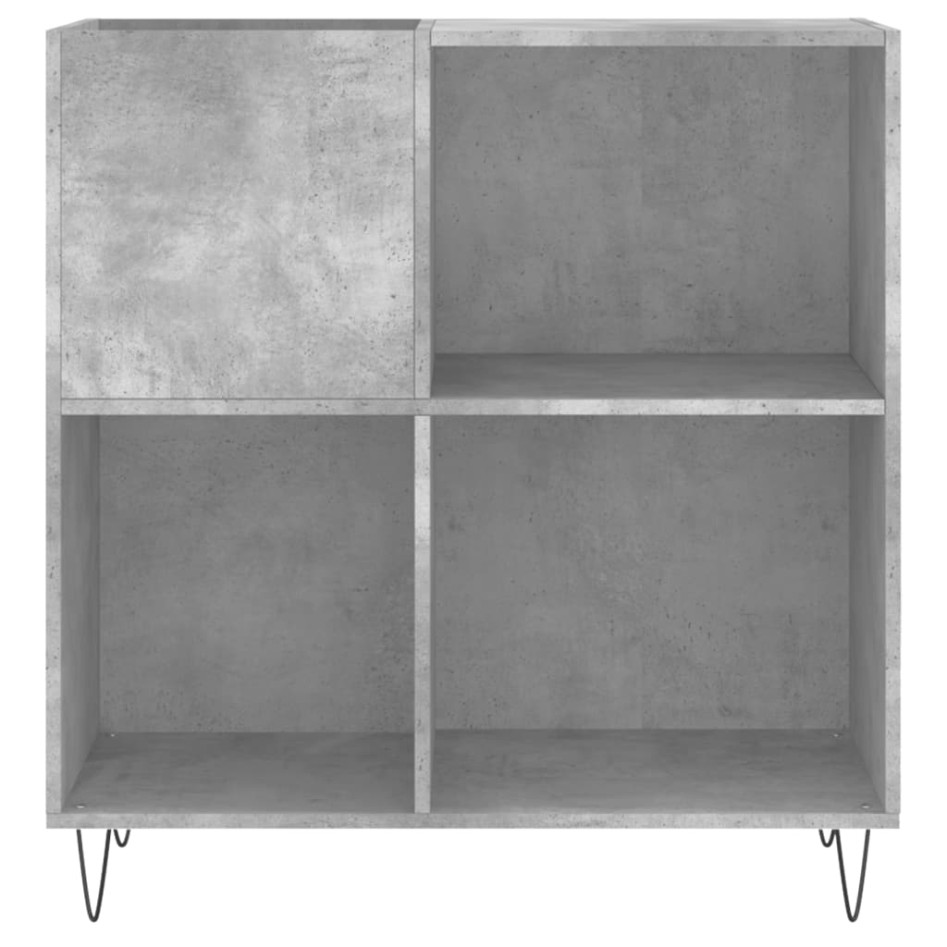 Mueble discos madera contrachapada gris hormigón 84,5x38x89