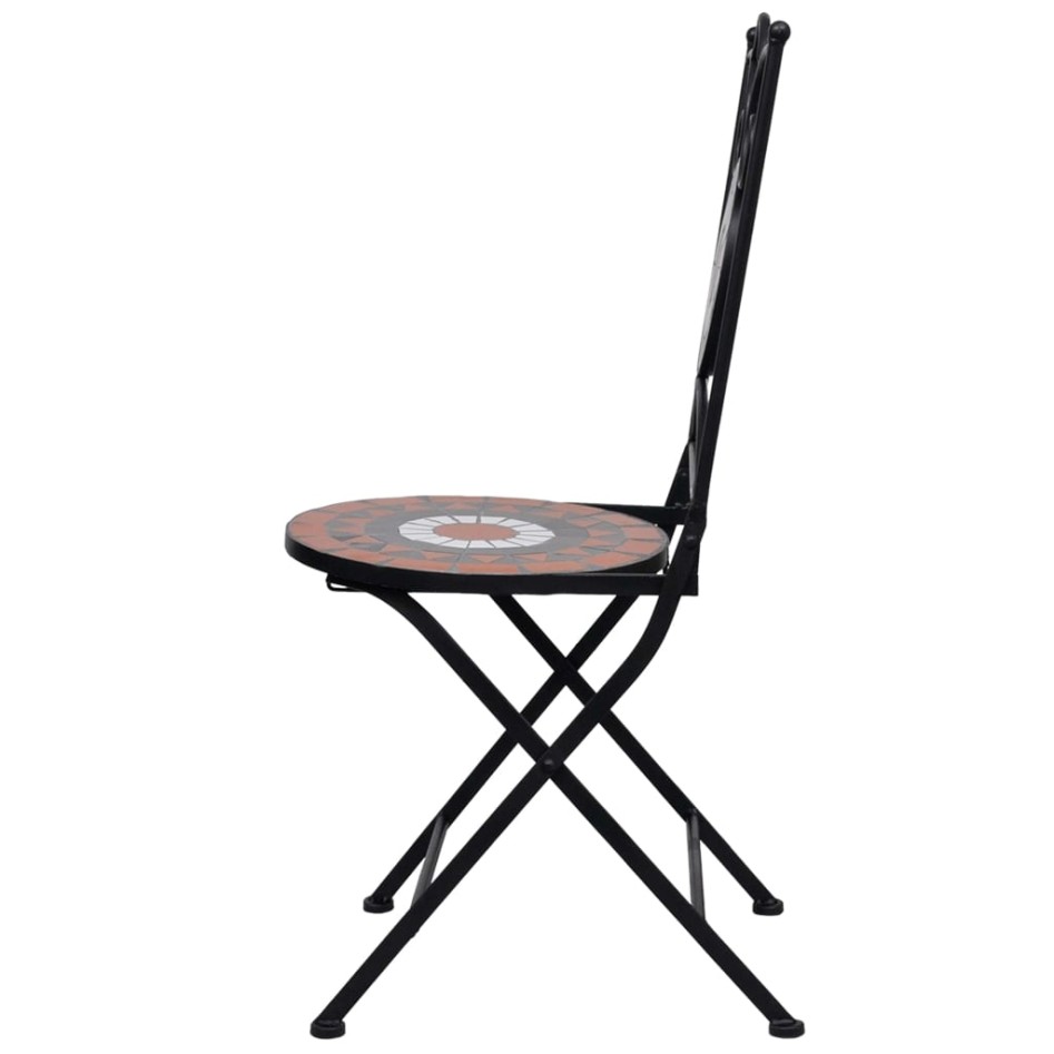 Mesa y sillas bistró 3 pzas mosaico cerámica terracota y