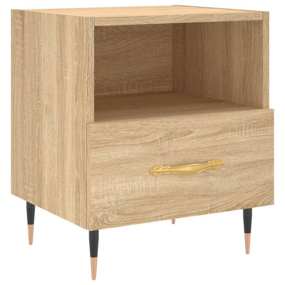 Mesita noche 2 uds madera ingeniería roble Sonoma 40x35x47,5