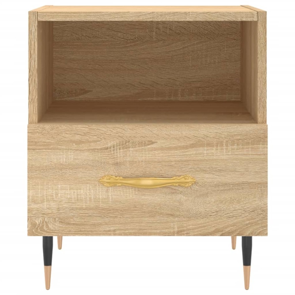 Mesita noche 2 uds madera ingeniería roble Sonoma 40x35x47,5