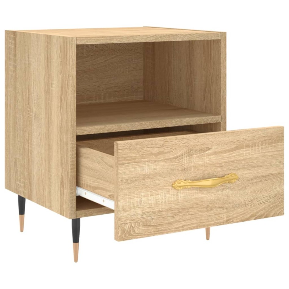 Mesita noche 2 uds madera ingeniería roble Sonoma 40x35x47,5